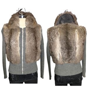 VINTAGE Luxury Real Faux Fur & Knit Jacket Size M.